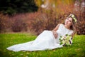 Bride grass garden Royalty Free Stock Photo