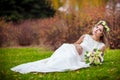 Bride grass garden Royalty Free Stock Photo