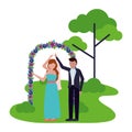 bride and groom arch flowers decoration wedding