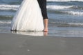 Bride and groom on the beach Royalty Free Stock Photo