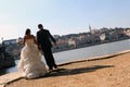 Bride and groom in Budapest Royalty Free Stock Photo