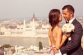 Bride and groom in Budapest Royalty Free Stock Photo