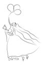 Bride and groom cartoon drawings