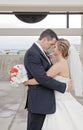 Bride and Groom in city Royalty Free Stock Photo