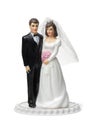 Bride and groom, classic cake topper on white background