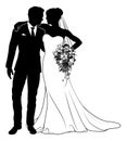 Bride And Groom Couple Wedding Dress Silhouettes Royalty Free Stock Photo