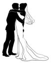 Bride And Groom Couple Wedding Dress Silhouettes Royalty Free Stock Photo