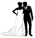 Bride And Groom Couple Wedding Dress Silhouettes