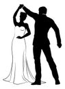 Bride And Groom Couple Wedding Dress Silhouettes Royalty Free Stock Photo