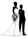 Bride And Groom Couple Wedding Dress Silhouettes Royalty Free Stock Photo