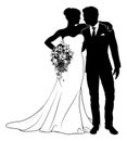 Bride And Groom Couple Wedding Dress Silhouettes Royalty Free Stock Photo