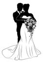 Bride And Groom Couple Wedding Dress Silhouettes Royalty Free Stock Photo
