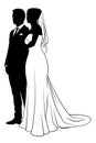 Bride And Groom Couple Wedding Dress Silhouettes