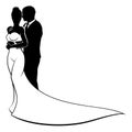Bride and Groom Couple Wedding Silhouette Royalty Free Stock Photo