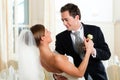 Bride and groom dancing the first dance Royalty Free Stock Photo