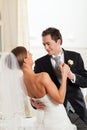 Bride and groom dancing the first dance Royalty Free Stock Photo