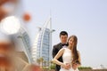 Bride and groom embracing in Dubai Royalty Free Stock Photo