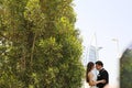 Bride and groom embracing in Dubai Royalty Free Stock Photo