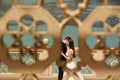 Bride and groom embracing in Dubai Royalty Free Stock Photo