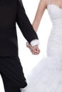 Bride and groom hands holded together Royalty Free Stock Photo