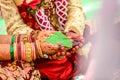 Bride and groom hands , indian wedding