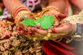 Bride and groom hands , indian wedding