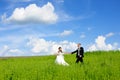 Bride and groom having a romantic moment on their wedding Royalty Free Stock Photo