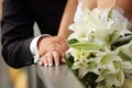 Bride and Groom holding hands