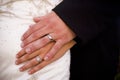 Bride and Groom holding hands