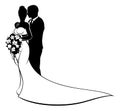 Bride and Groom Husband and Wife Wedding Silhouette Royalty Free Stock Photo