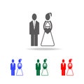 bride and groom icon. Elements of Valentine's Day in multi colored icons. Premium quality graphic design icon. Simple icon for we Royalty Free Stock Photo