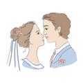 Bride and groom illustration