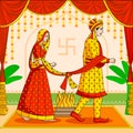 Bride and Groom in Indian Hindu Wedding Royalty Free Stock Photo