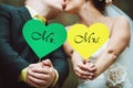 Bride and groom kissing Royalty Free Stock Photo