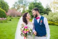 Bride and groom looking at each other Royalty Free Stock Photo