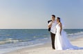 Bride & Groom Married Couple at Beach Wedding Royalty Free Stock Photo