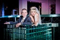 bride and groom next to bar Royalty Free Stock Photo