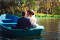 Bride and Groom in the Pleasure Boat Royalty Free Stock Photo