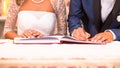 Bride and Groom wedding signature Royalty Free Stock Photo