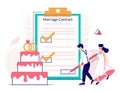 Marriage contract vector concept for web banner, website page