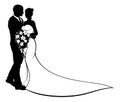 Bride and Groom Silhouette Wedding Concept Royalty Free Stock Photo
