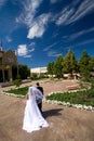 Bride and Groom Stroll Royalty Free Stock Photo