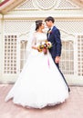 Bride and groom on their wedding day