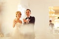 Bride and groom toasting on their wedding day Royalty Free Stock Photo