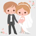 Bride and groom. Vector Illustration Royalty Free Stock Photo