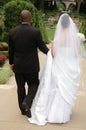 Bride and Groom Walk Royalty Free Stock Photo