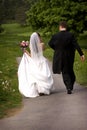 Bride and Groom walking away