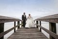 Bride and Groom walking Royalty Free Stock Photo