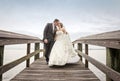 Bride and Groom walking Royalty Free Stock Photo