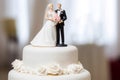 Bride groom wedding cake cream. Generate Ai Royalty Free Stock Photo